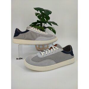 OluKai Men’s Punini Gray Leather Lace Up Sneakers Comfort Size 9 US